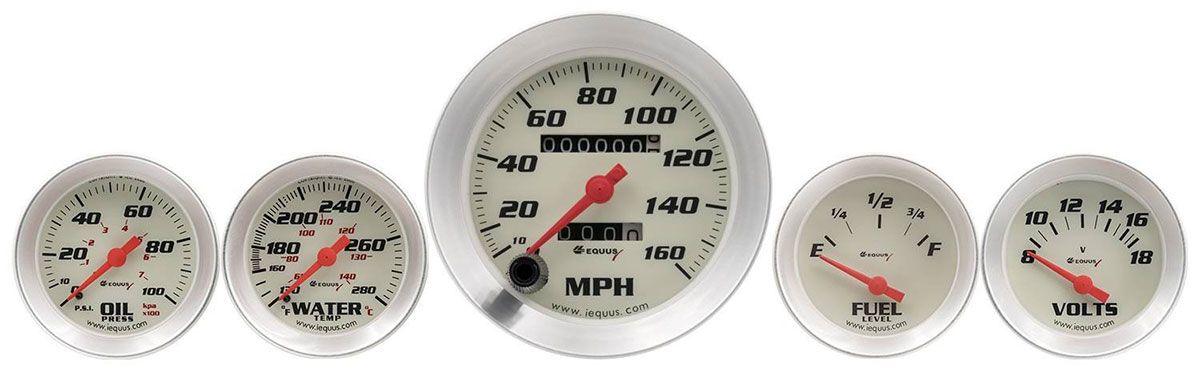 Autometer Equus 5 Gauge White Face Kit (AUE8500) AUE8500