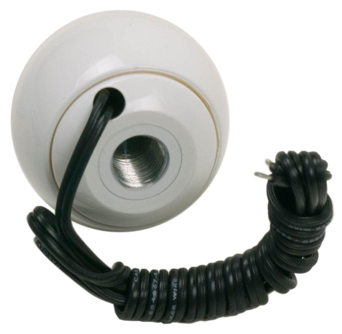 B&M Shift Knob, Round, Plastic, White, Logo, Automatic, Manual Transmission, Each (BM46112)
