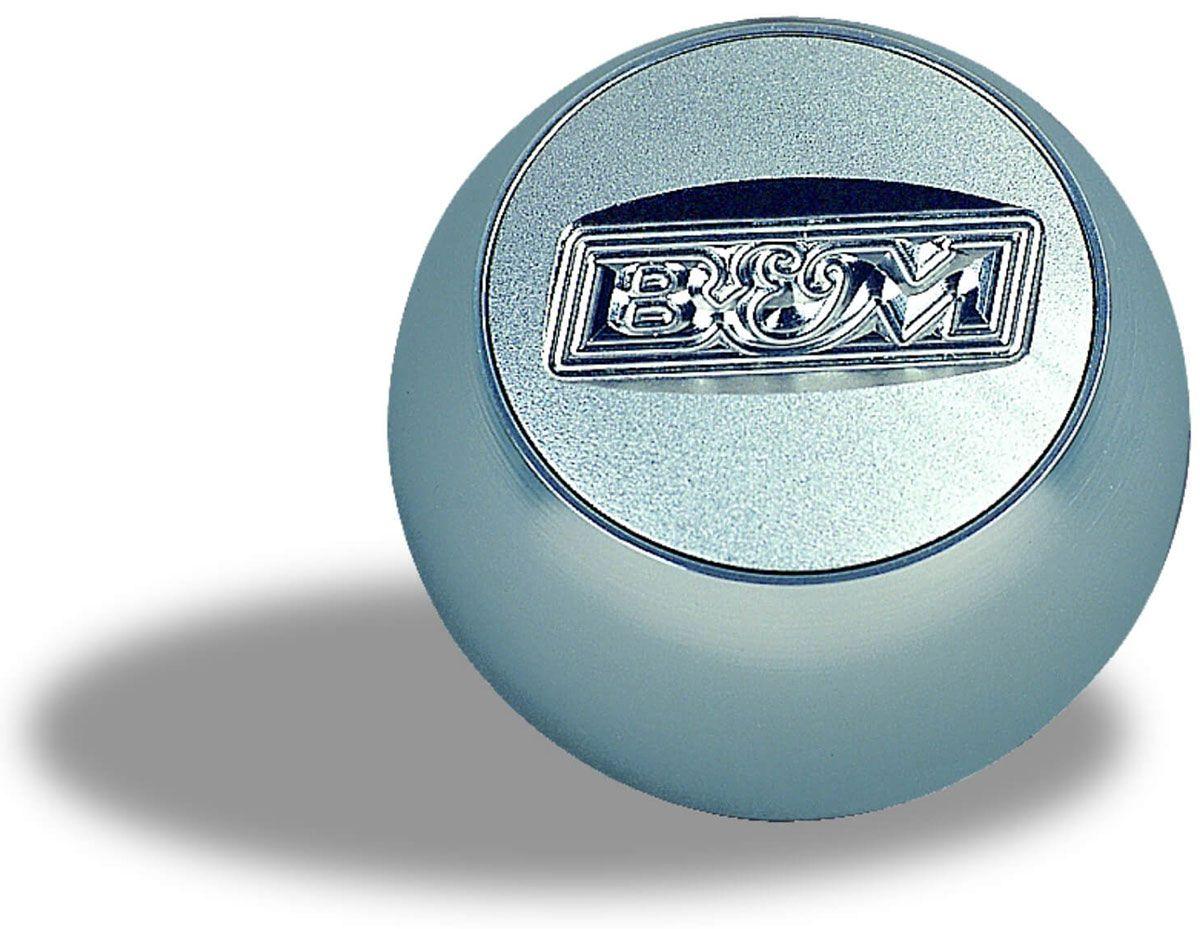 B&M Shift Knob, Round, Aluminum, Satin, B&M Logo, Automatic, Manual Transmission, Each (BM80534) BM80534