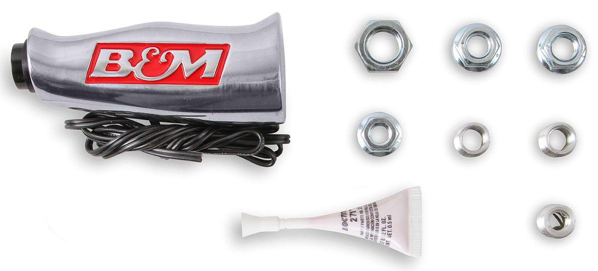 B&M Universal T-Handle, Brushed Aluminium w/ 12V switch (BM80658) BM80658