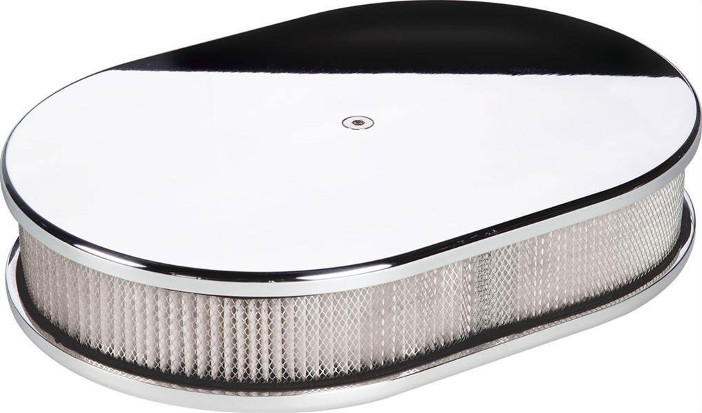 Billet Specialties Polished Aluminium Small Oval Air Cleaner Assembly - Plain (BS15329) BS15329