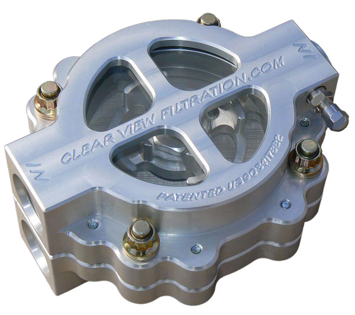 Clearview 4" Hi-Flow See Through Oil Filter - Clear Anodised (CV410-115) CV410-115