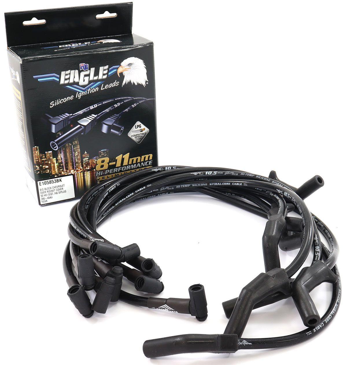 EL 10.5mm Eliminator Series II Over Rocker Cover Lead Set - Black (ELE105853BK) ELE105853BK