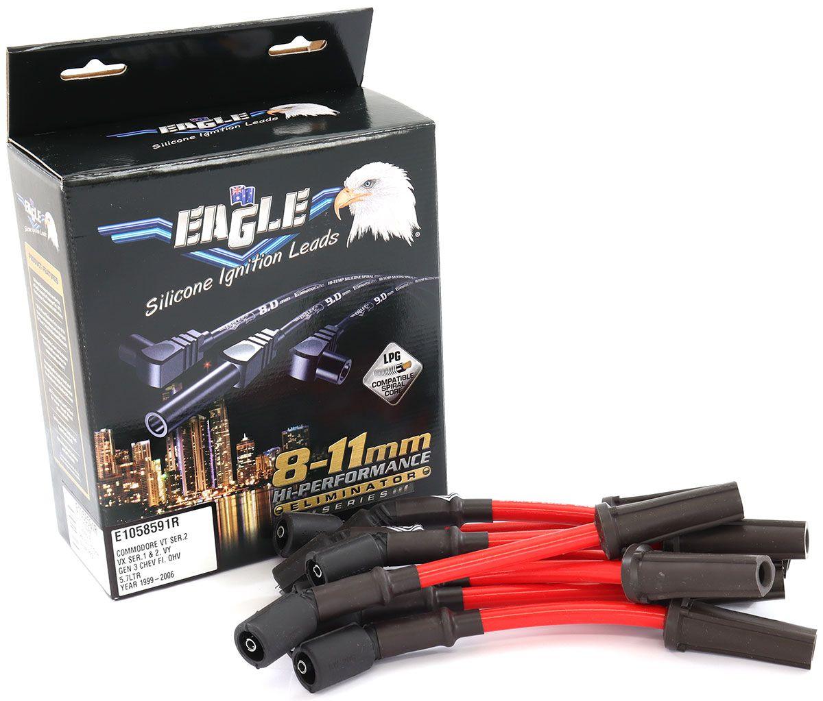 EL 10.5mm Eliminator Series II Over Rocker Cover Lead Set - Red (ELE1058591R) ELE1058591R