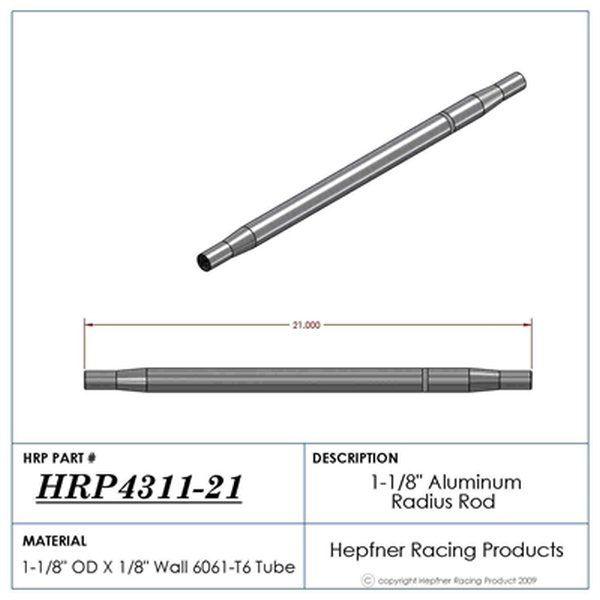 HRP Polished Aluminium Radius / Swedge Rod (HRP-4311-21) HRP-4311-21
