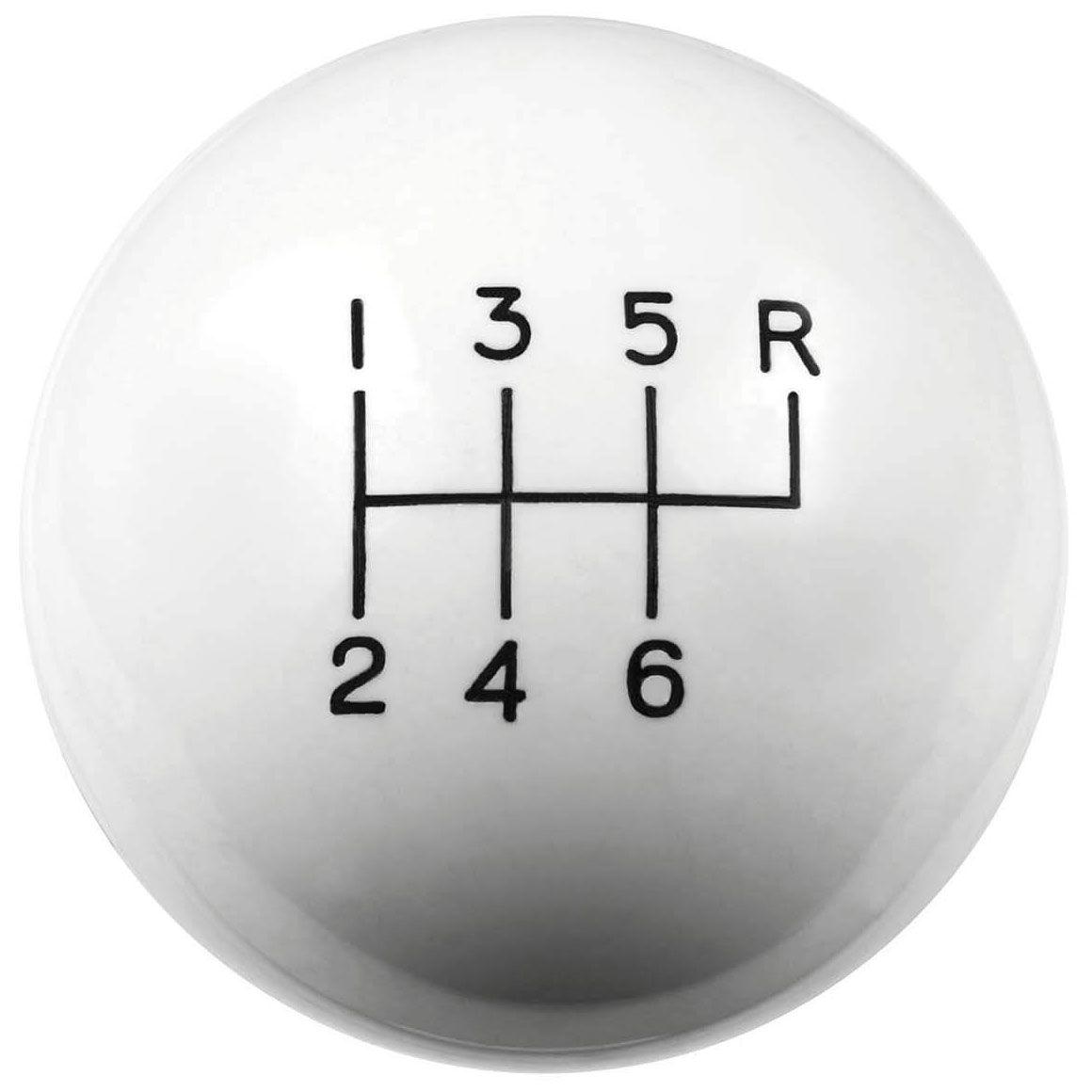 Hurst Shift Knob, Round, Plastic, White, 6-Speed Pattern, Manual Transmission, Each (HU1630040)