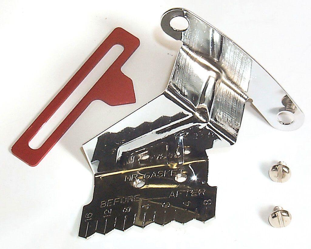 MRG Mr Gasket 8" Chrome Plated Timing Tab with Adjustable Pointer (MG4598) MG4598