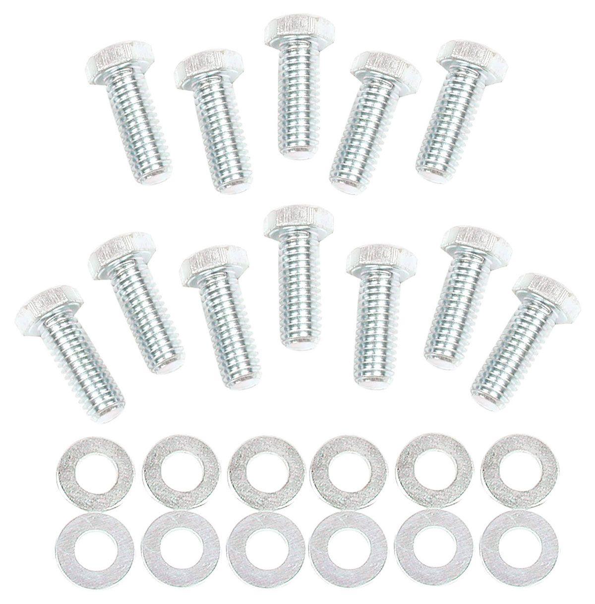 MRG Mr Gasket Intake Manifold Bolts & Washers 3/8"-16 x 1" Hex Head (12pk) (MG955) MG955
