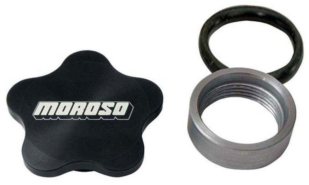 Moroso Weld-On Filler Cap Aluminium, Black Anodised With Logo (MO85283) MO85283