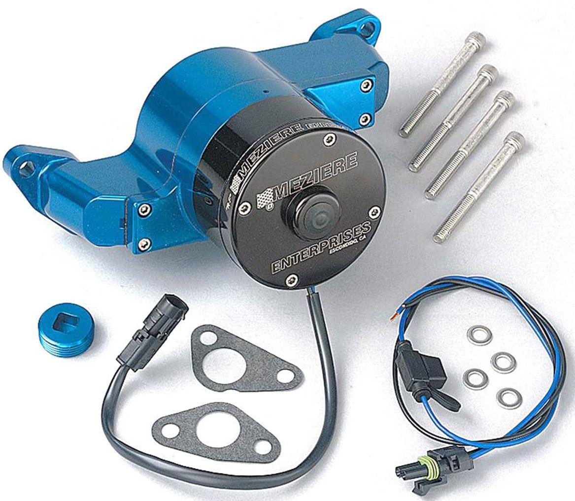 Meziere Small Block Ford Electric Water Pump, Blue Finish (MZWP111B) MZWP111B
