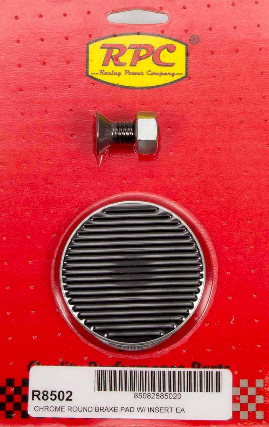 RPC Chrome Steel Brake Pedal Round with Rubber Insert (RPCR8502) RPCR8502