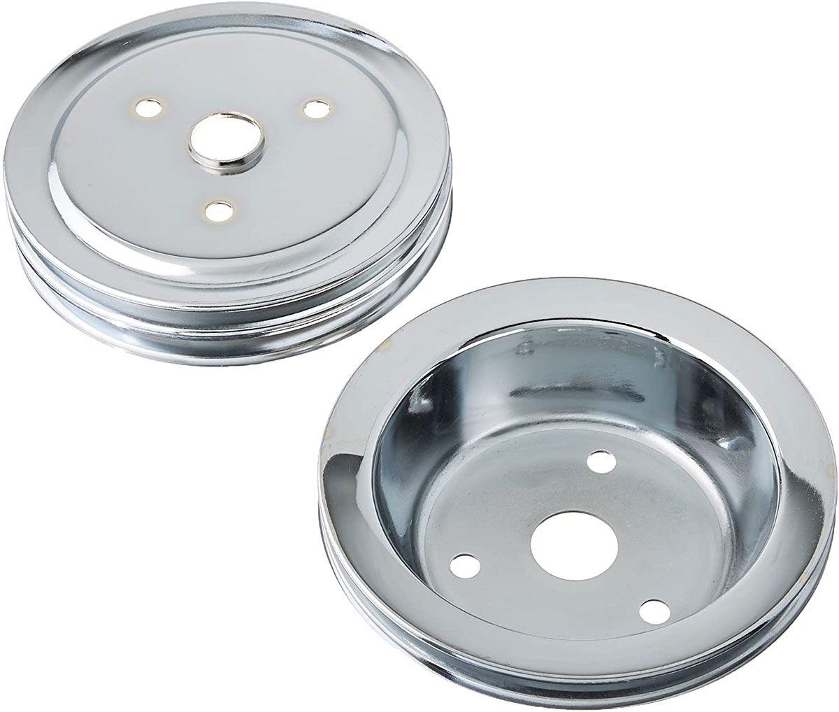 RPC Chrome Steel Crankshaft Lower Pulley Triple Groove, 7.30" Dia, 1.75" Bolt Circle (RPCR8963) RPCR8963