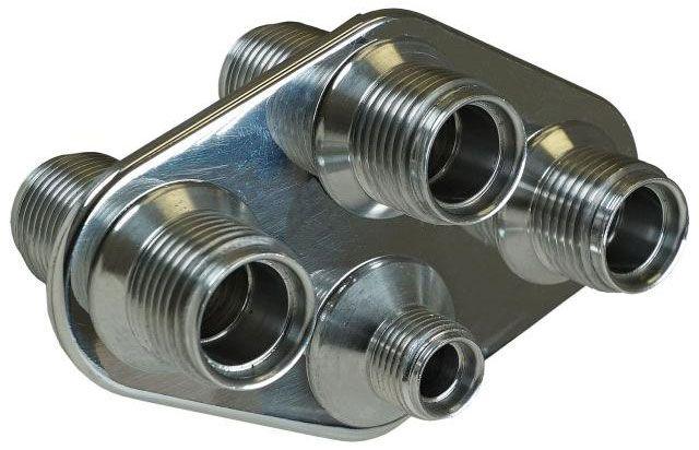 Vintage Air A/C &:; Heater 4-Way Diamond Polished Bulkhead (VA388600-MBA) VA388600-MBA