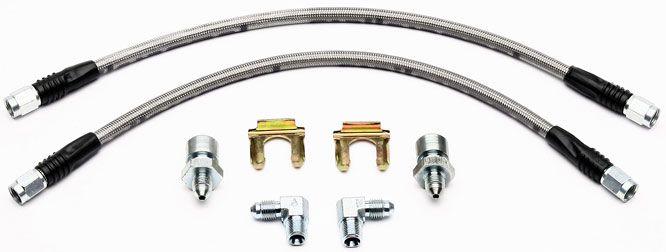 Wilwood Universal 14" Braided Flexline Kit, 3/8"-24 Chassis Fittings (WB220-7056) WB220-7056