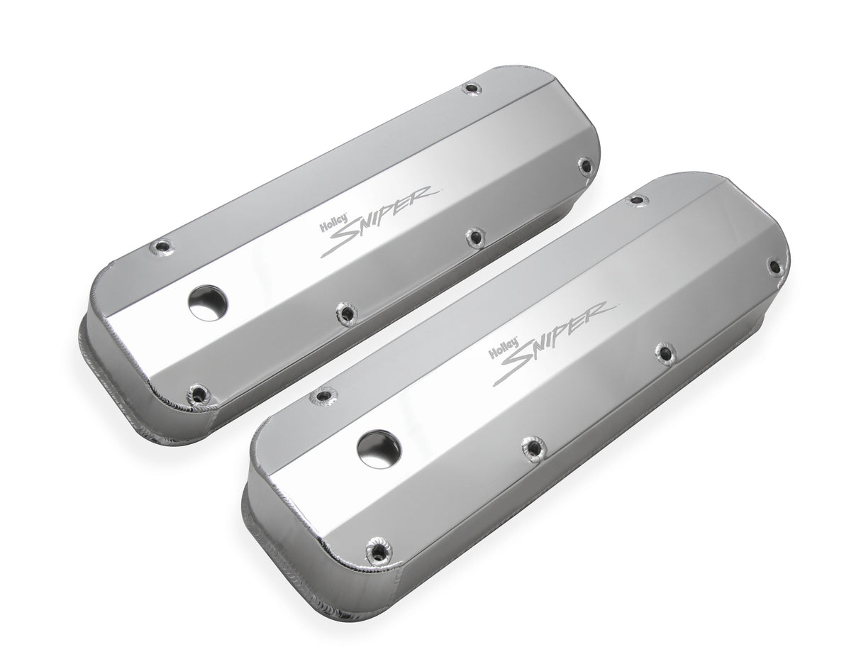 Holley 890007 Sniper Valve Cover - Fabricated Aluminum - Ford Big Block - Natural Anodized