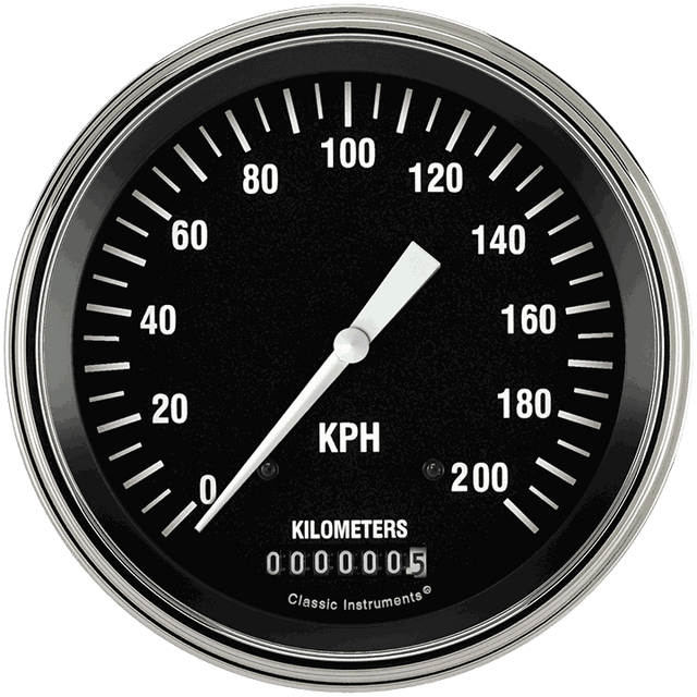 Classic Instruments HOT ROD 5IN SPEEDO 200 KPH - HR58SLC