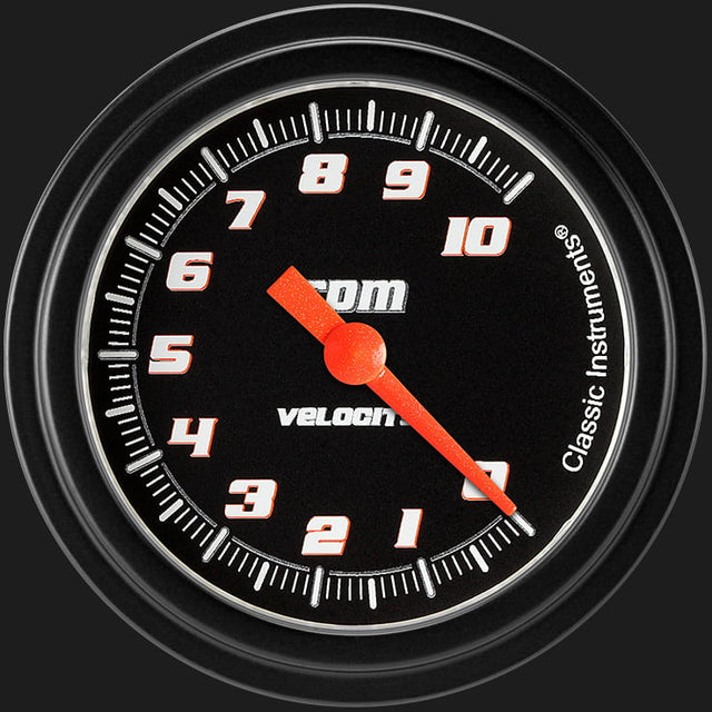 Classic Instruments Velocity Black 2 5/8" Tachometer - VS383BBLF