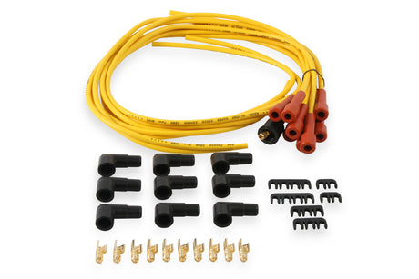ACCEL Spark Plug Wire Set- 7mm-Super Stock-Copper Core-Universal Straight Boots-Yellow - 3008