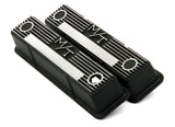 Holley 241-83 M/T Valve Covers - Vintage Style - Finned - SBC - Satin Black