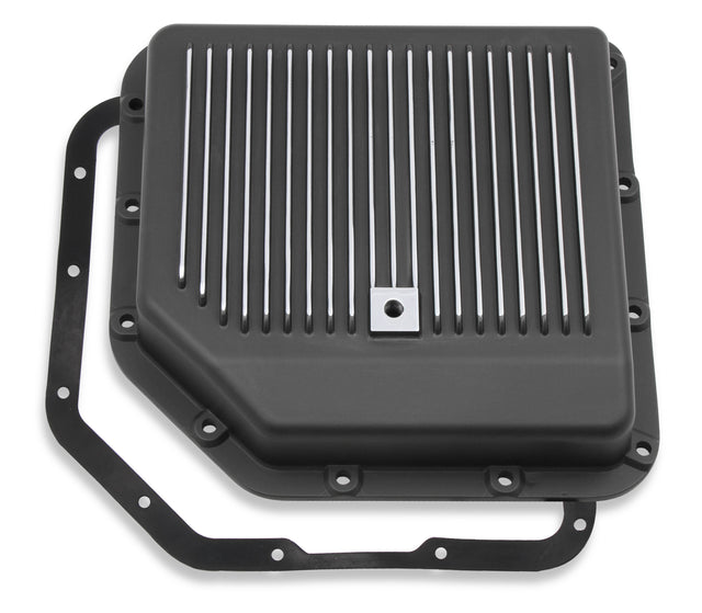 Mr Gasket Transmission Oil Pan - Black Aluminum - 9795BMRG