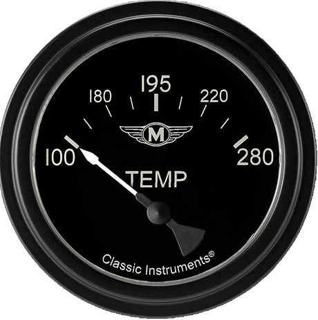 Classic Instruments Moal Bomber 2 5/8" Short Sweep Water Temperature Gauge - MA226BLF-02