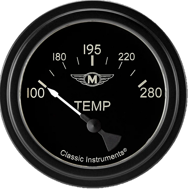 Classic Instruments Moal Bomber 2 5/8" Short Sweep Water Temperature Gauge - MA226BLF-02