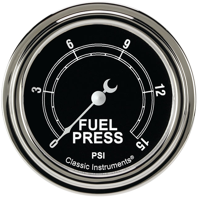 Classic Instruments Traditional 2-5/8" Fuel Pressure Gauge (15 PSI) - TR345SLF