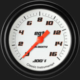 Classic Instruments Velocity White 2 5/8" Exhaust Gas Temp. Gauge - VS398WBLF