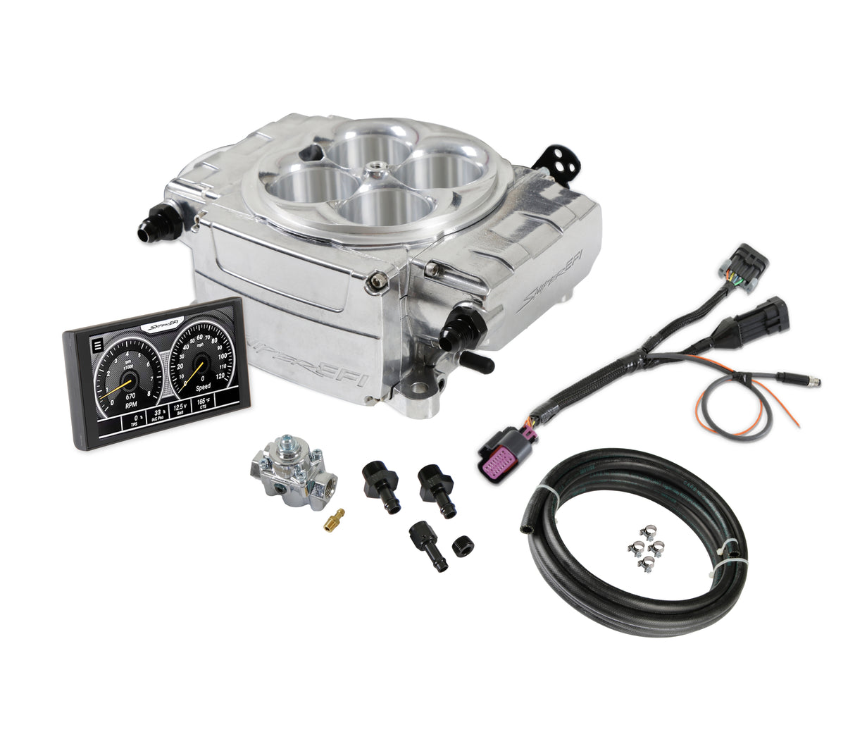 Holley 550-510-5AE Sniper 2 EFI Upgrade 5'' Kit w/ Regulator - Polished