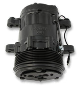 Holley 20-160BK Low-Mount LS Drive System (A/C) w/ Sanden SD7 Compressor - Passenger's Side- Black Finish