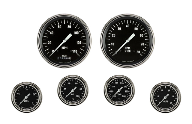 Classic Instruments Hot Rod Six Gauge Set 351 - HR351SLF