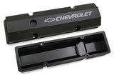 Holley 241-288 GM Licensed Valve Cover - Track Series - SBC - Fabricated Aluminum - Perimeter Bolt - Black