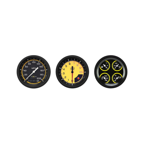 Classic Instruments Auto Cross Yellow 6 Gauge Set - AX03YBLF