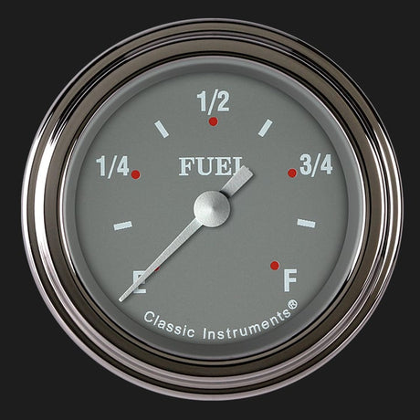 Classic Instruments Silver Gray 2 1/8" Fuel Gauge - SG109SLF