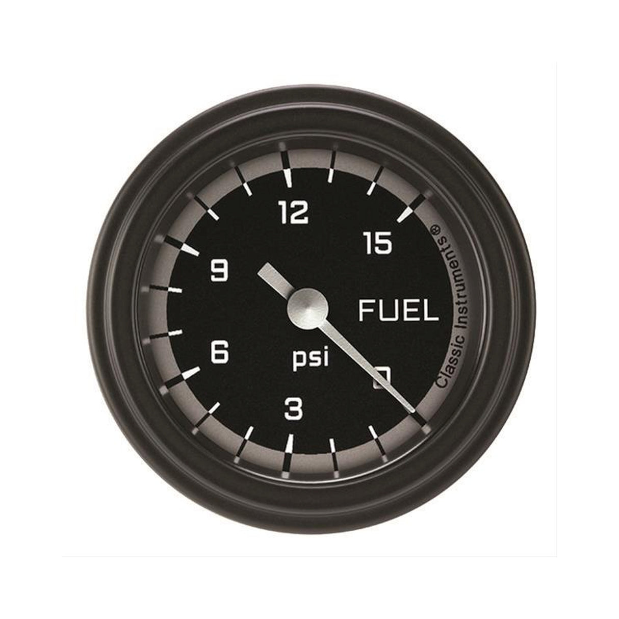 Classic Instruments Autocross Gray 2 1/8" Fuel Pressure Gauge, 15 psi - AX145GBLF