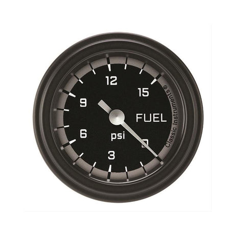Classic Instruments Autocross Gray 2 1/8" Fuel Pressure Gauge, 15 psi - AX145GBLF