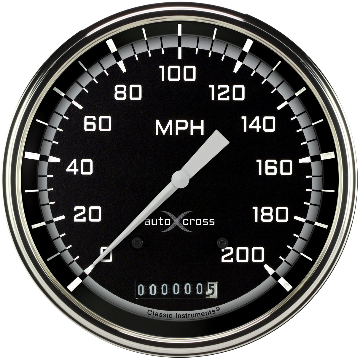 Classic Instruments AUTO CROSS GREY 5IN SPEEDO 200 MPH - AX56GSLF