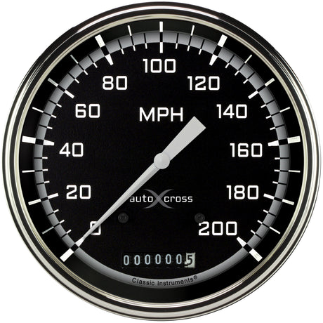 Classic Instruments AUTO CROSS GREY 5IN SPEEDO 200 MPH - AX56GSLF