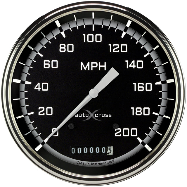 Classic Instruments AUTO CROSS GREY 5IN SPEEDO 200 MPH - AX56GSLF