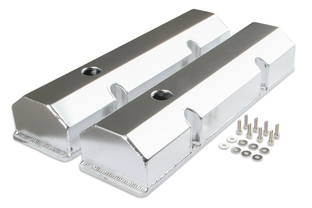 Mr Gasket Fabricated Aluminum Valve Covers - Silver Finish - 6817G