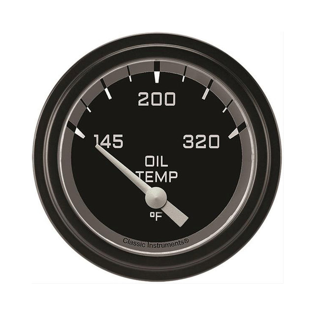 Classic Instruments Autocross Gray 2 5/8" Oil Temperature Gauge - AX228GBLF