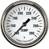 Classic Instruments White Hot 2 5/8" Full Sweep Water Temperature Gauge - WH326SLF-02