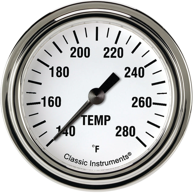 Classic Instruments White Hot 2 5/8" Full Sweep Water Temperature Gauge - WH326SLF-04