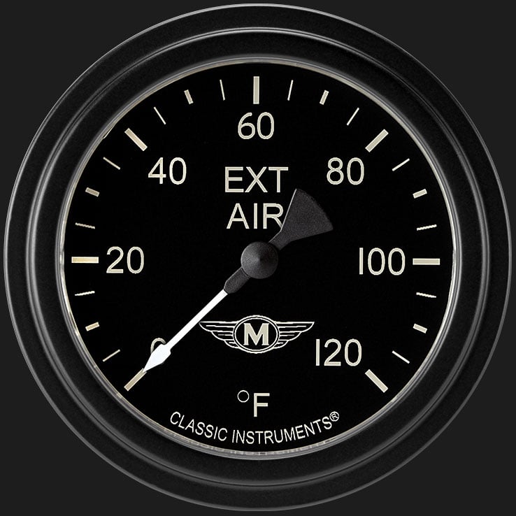 Classic Instruments Moal Bomber 2 5/8" Outside Air Temp Gauge - MA399BLF