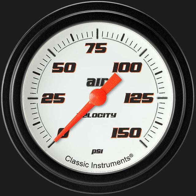 Classic Instruments Velocity White 2 5/8" Air Pressure Gauge - VS318WBLF