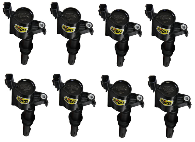 ACCEL Ignition Coil - SuperCoil - 2004-2008 Ford 4.6L/5.4L/6.8L 3-valve- Black- 8-Pack - 140033K-8