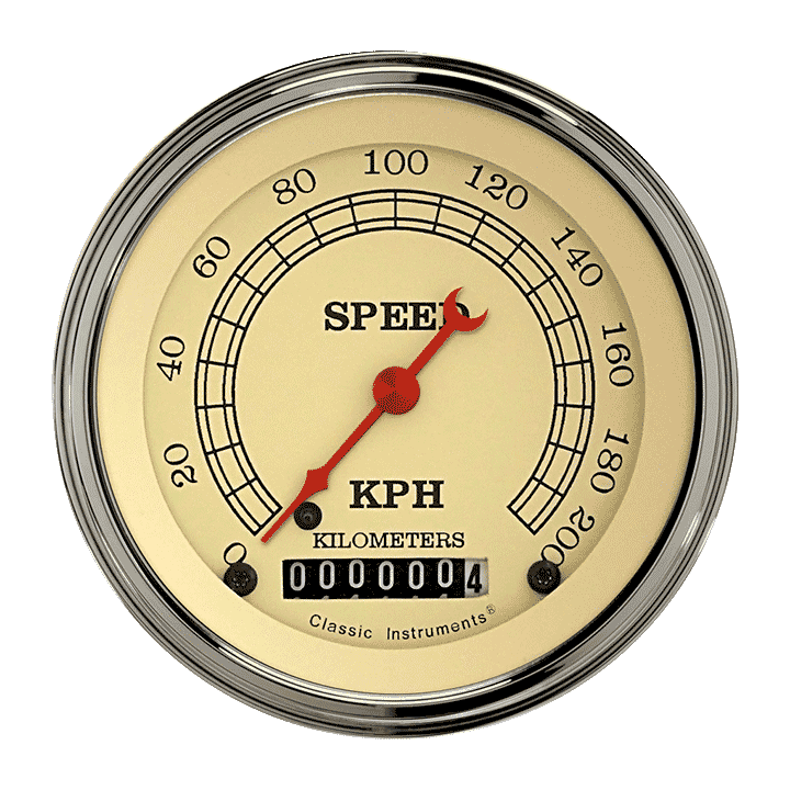 Classic Instruments VINTAGE 3IN SPEEDO 200 KPH - VT59SLC