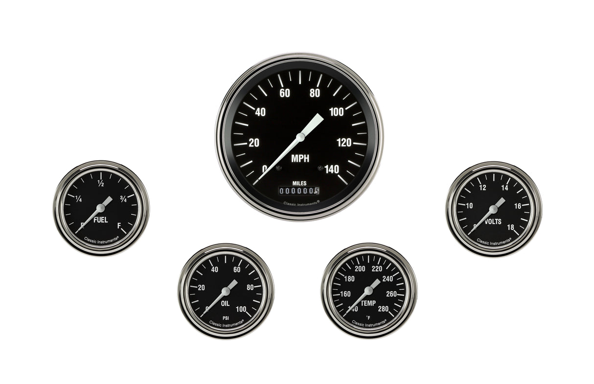 Classic Instruments Hot Rod Five Gauge Set 354 - HR354SLF
