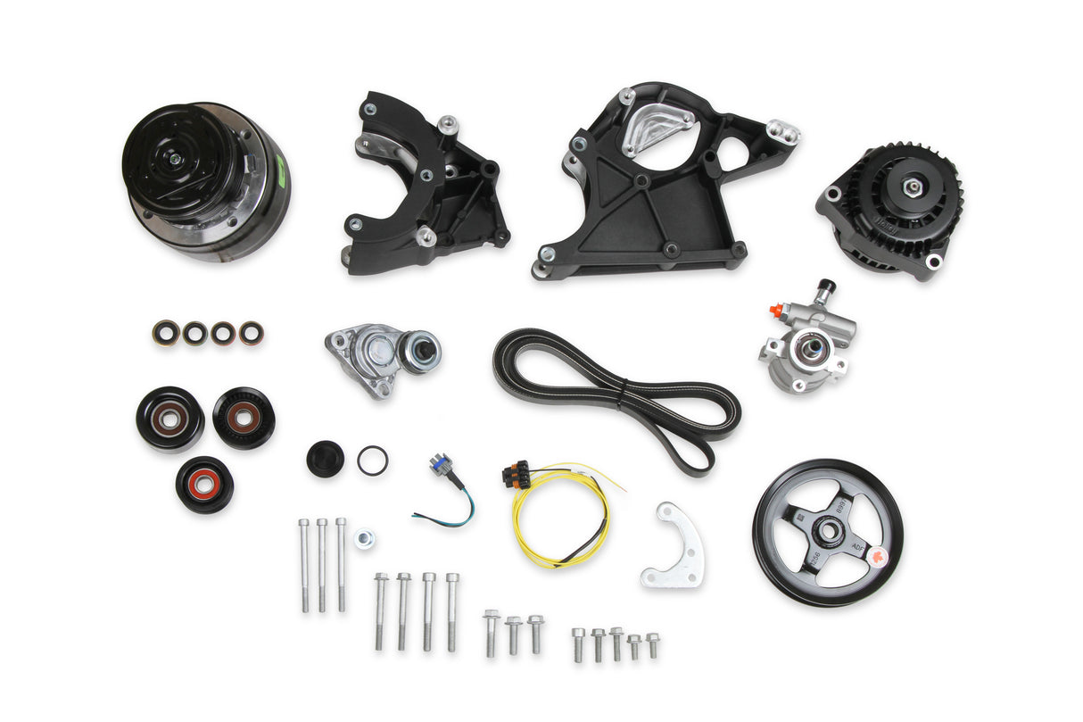 Holley 20-136BK LS/LT High-Mount Complete Accessory Drive Kit- Black Finish