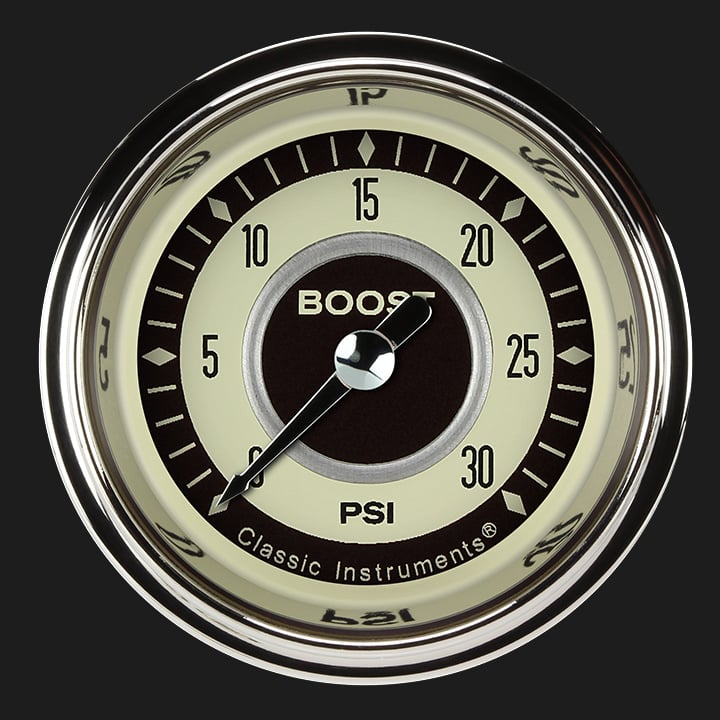 Classic Instruments Nostalgia VT 2 1/8" Boost Gauge, 30 psi - NT142SHC